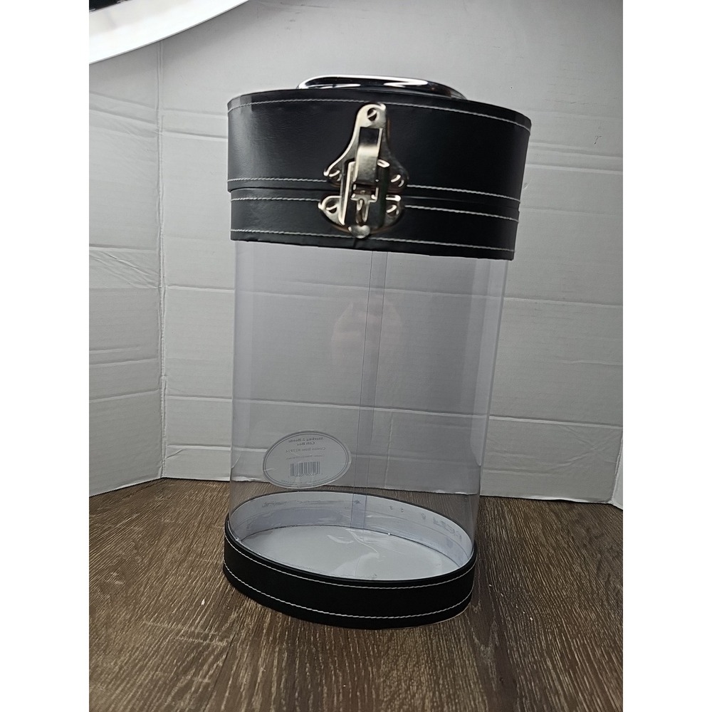 Vintage Costco Sterling 2-Bottle Wine Gift Box Clear Display Case w/ Black Trim